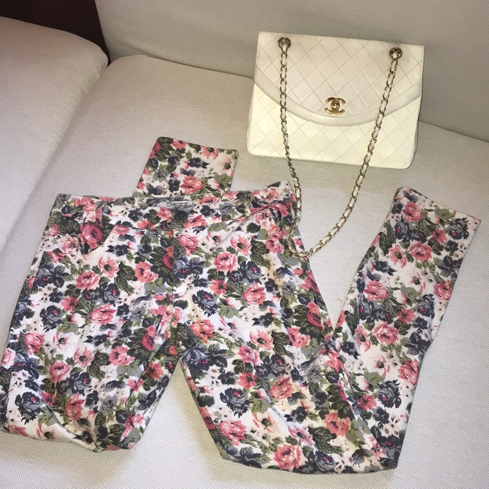 Floral skinny pants
